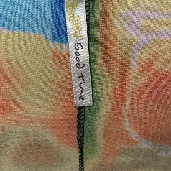 Good Times USA | Multicolored Low Cut Abstract Paint Midi Bodycon Dress - Picture 5 of 5